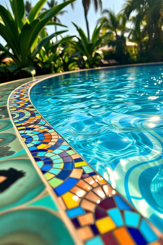 colorful mosaic pool designs