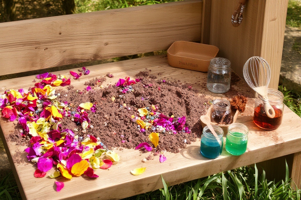 colorful mud kitchen enhancements