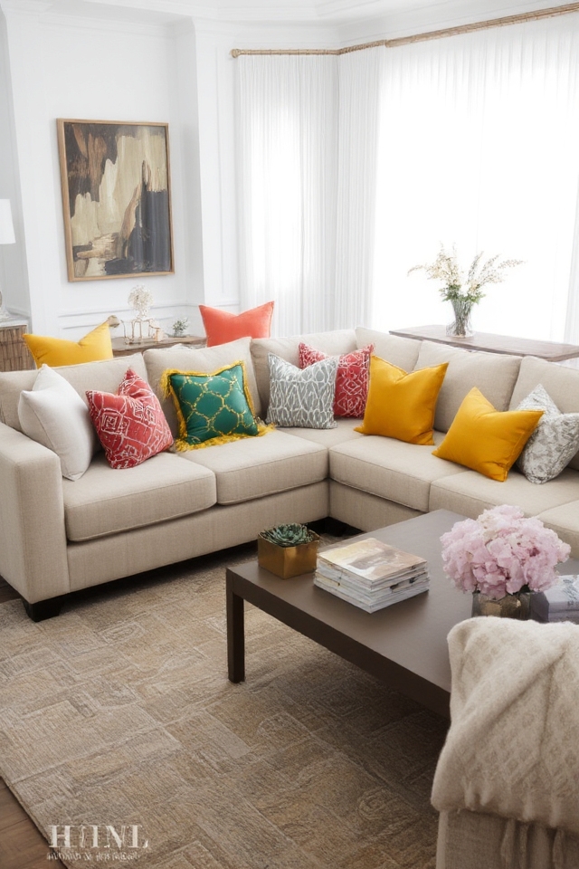 colorful playful throw pillows