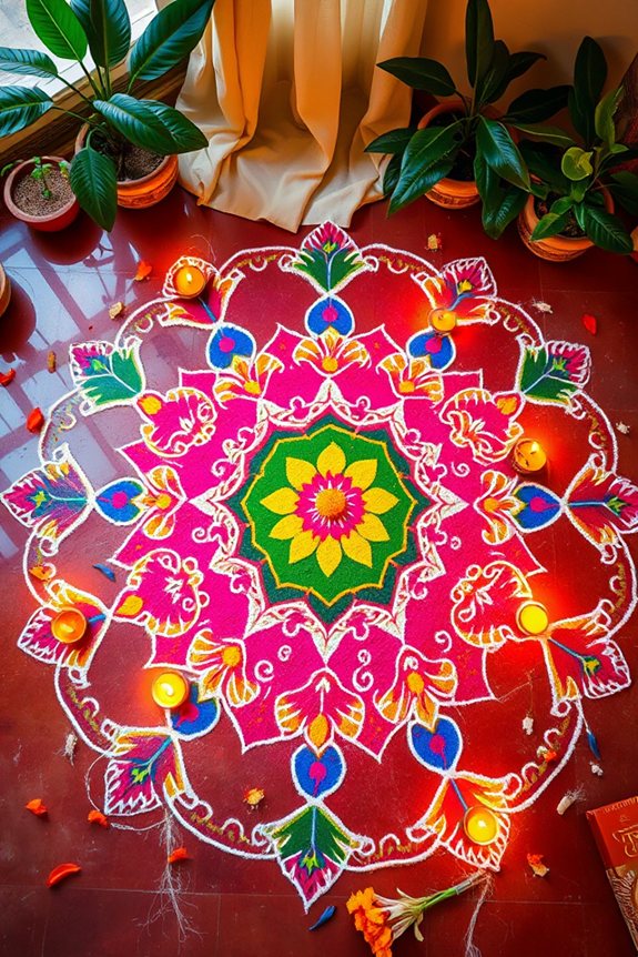 colorful rangoli for welcomes