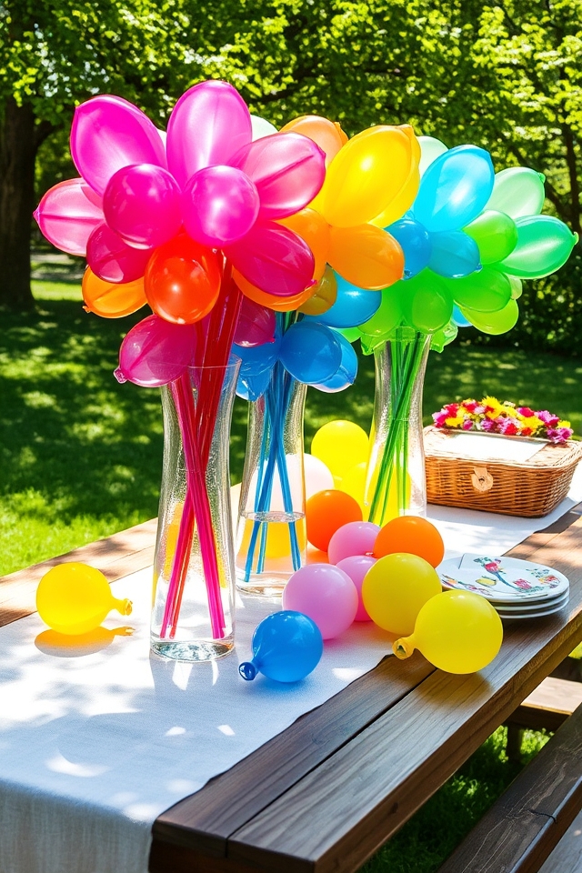 colorful water balloon decorations