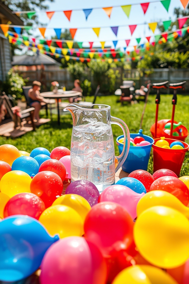 colorful water balloon fun