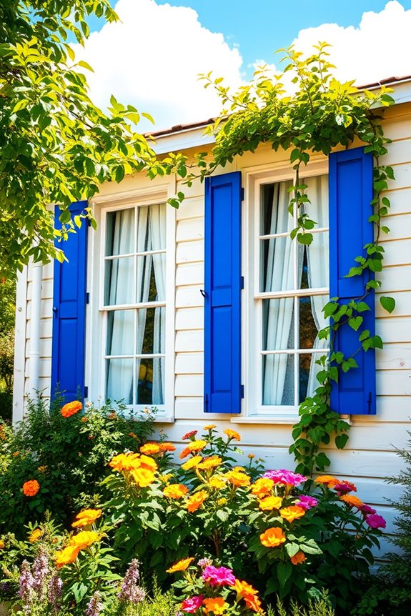 colorful window shutters enhance aesthetics