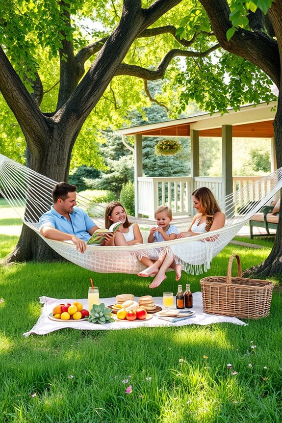 comfortable outdoor family bonding