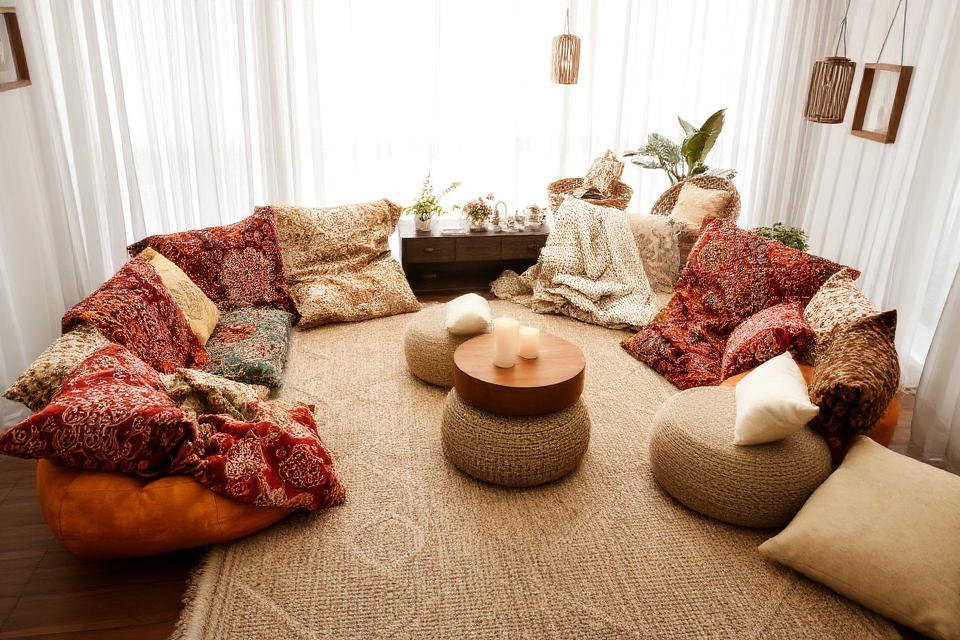 comfortable seating for kirtan