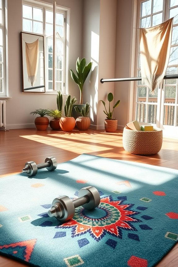 comfortable stylish gym decor