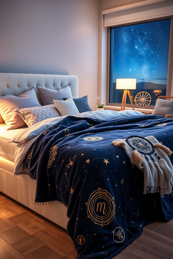 cosmic charm throw blankets