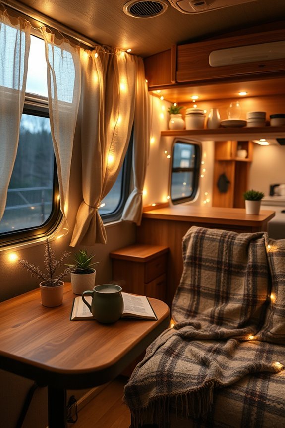 cozy ambiance with string lights