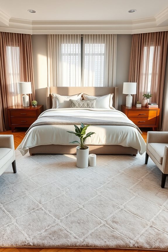cozy area rug placement