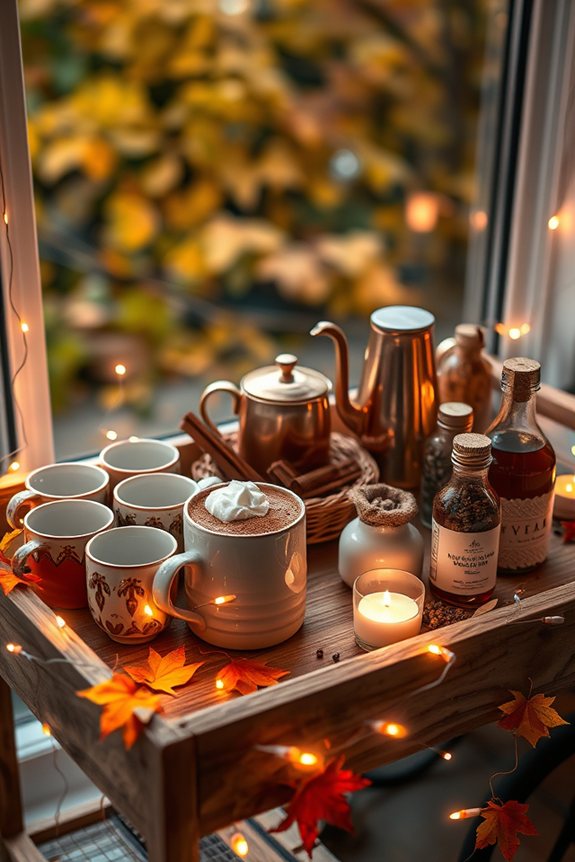 cozy autumn hot beverage bar