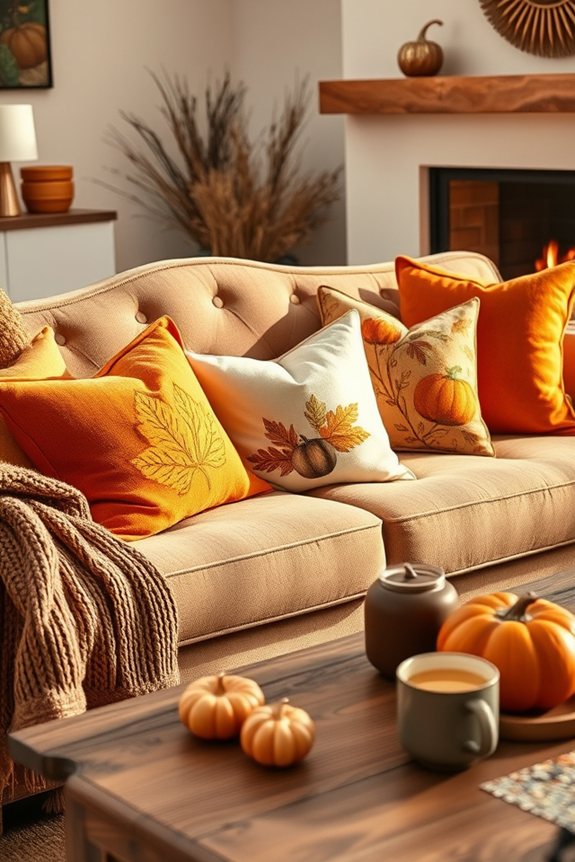 cozy autumn inspired decorative pillows