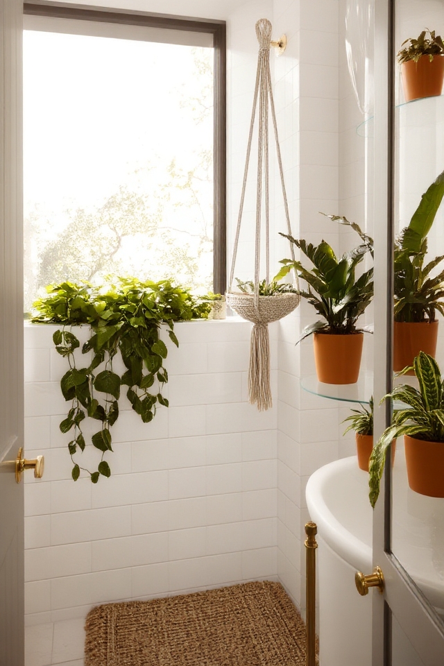 cozy bathroom plant decor