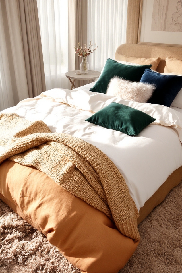 cozy bedding texture layering