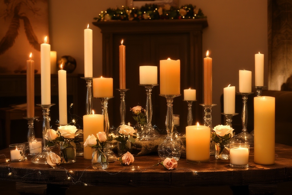 cozy birthday candle setup