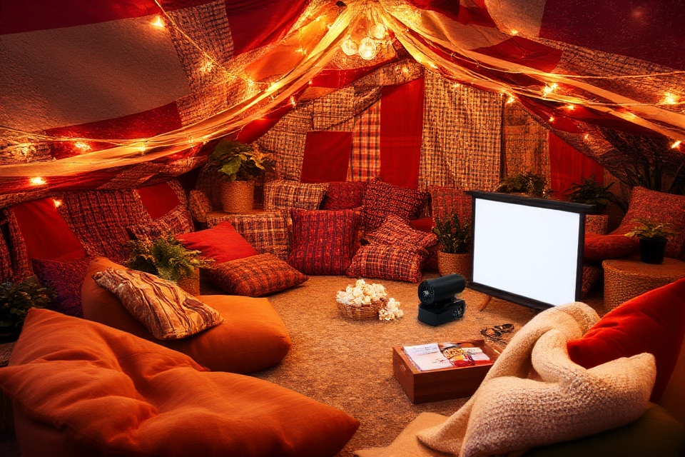 cozy blanket fort celebration