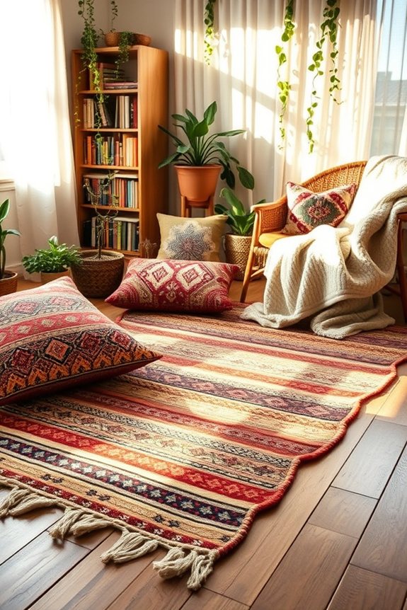 cozy bohemian floor mats
