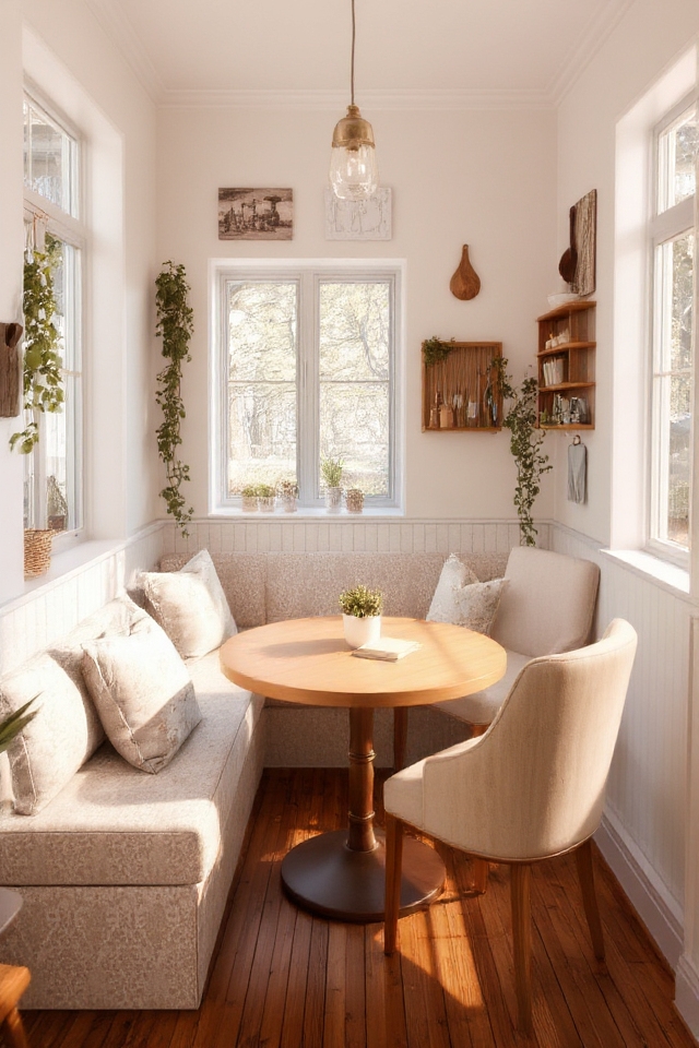 cozy breakfast nook installation