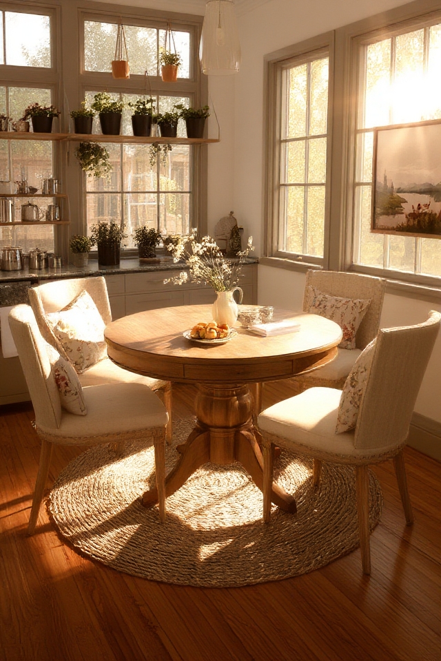 cozy breakfast nook setup