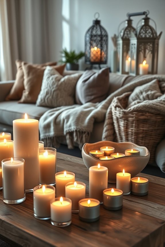 cozy candles enhance ambiance