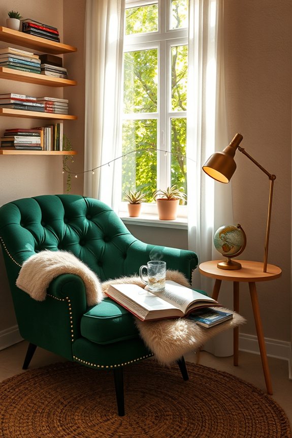 cozy chair with plants