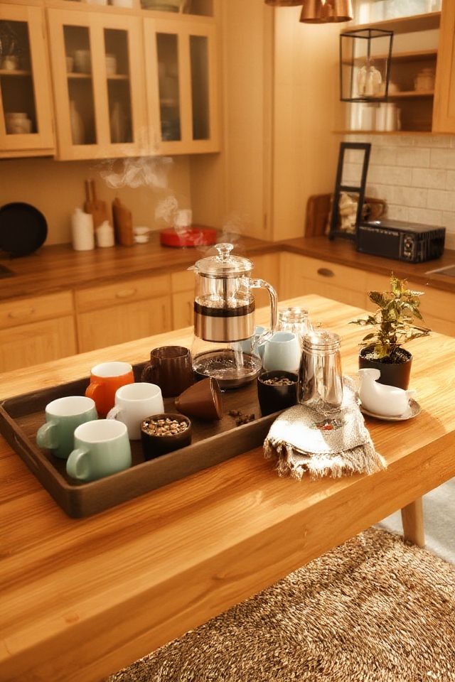 cozy coffee station setup