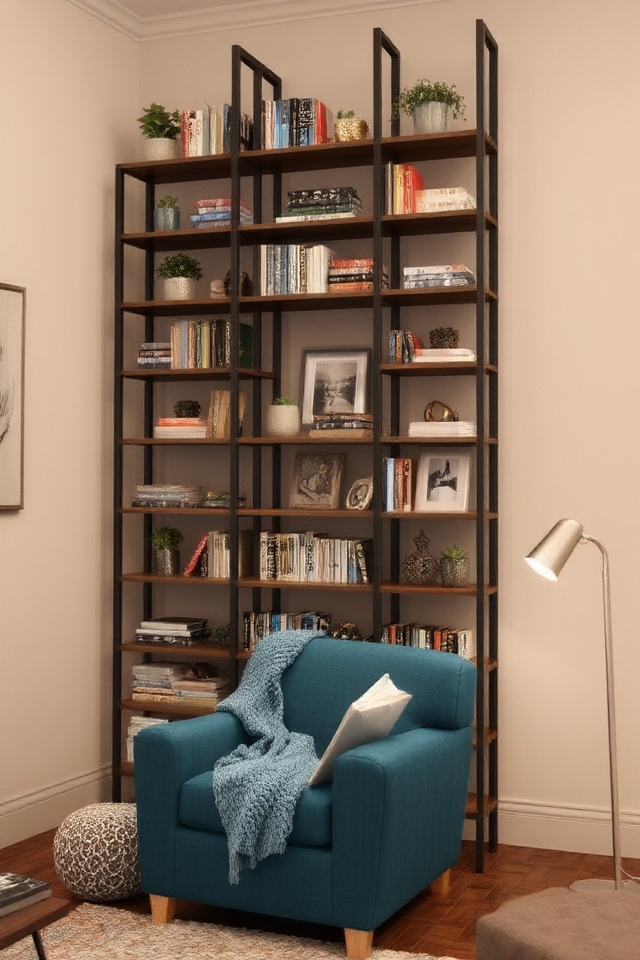cozy corner bookshelf decor