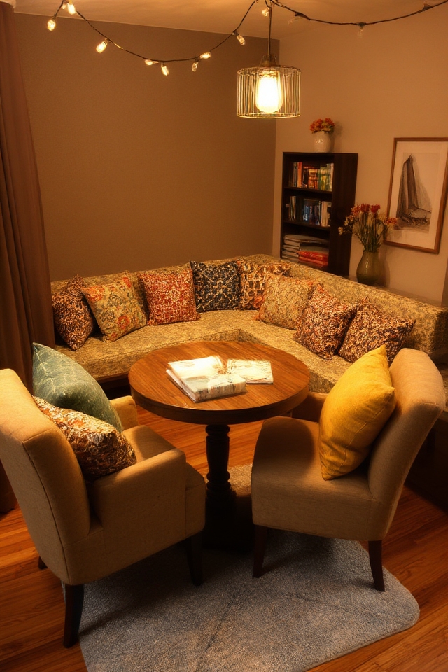 cozy dining nook setup
