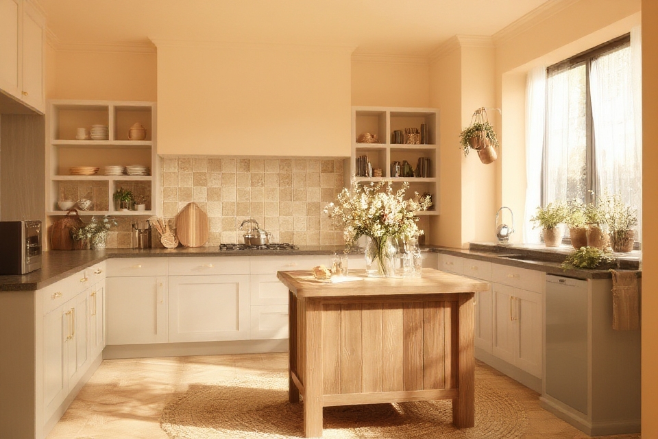 cozy earthy beige kitchen