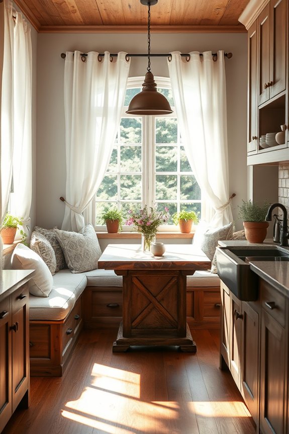 cozy farmhouse built in seating