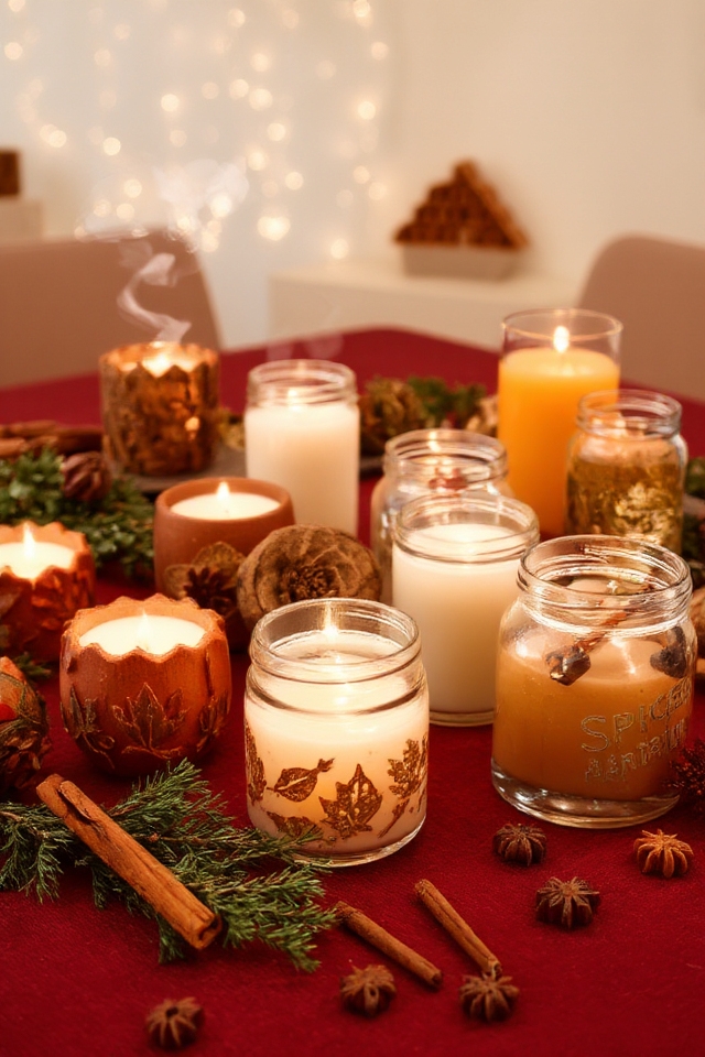 cozy festive candle ambiance