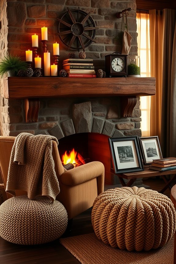 cozy fireplace display setup