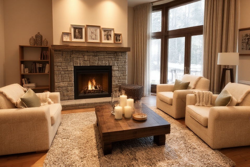 cozy fireplace gathering spot