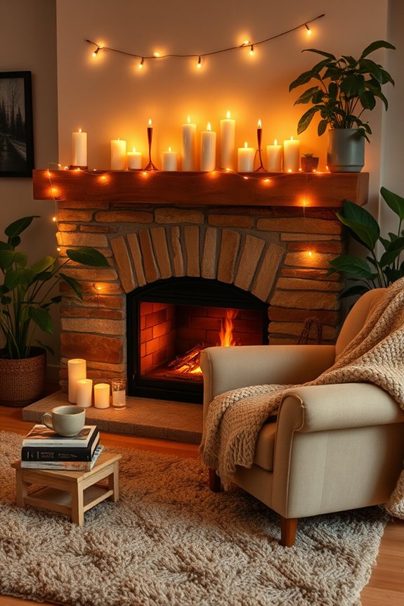 cozy fireplace seating arrangement