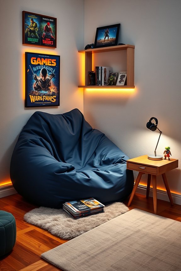cozy gaming corner setup