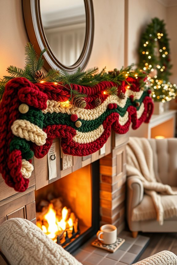 cozy holiday knit garland