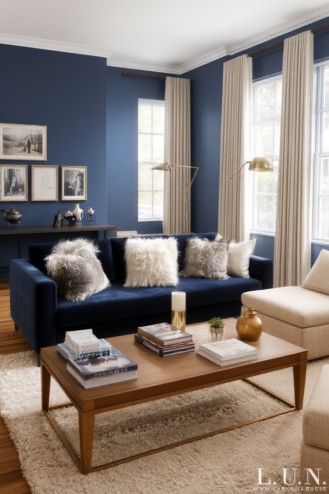 cozy indigo living room
