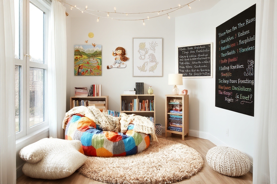 cozy kids reading nook