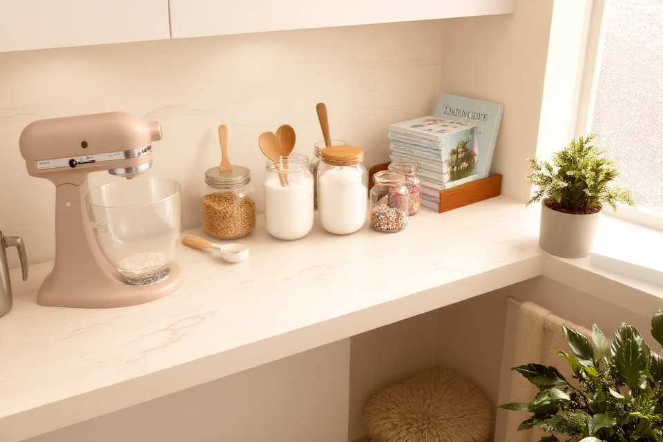 cozy kitchen baking setup