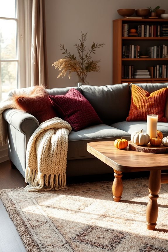 cozy layered autumn textiles