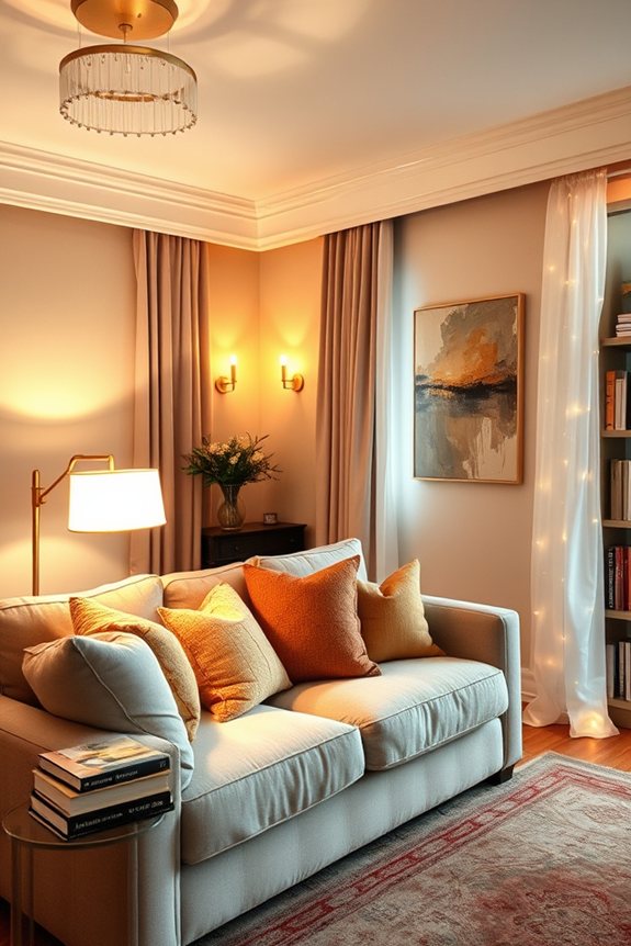 cozy layered lighting scheme