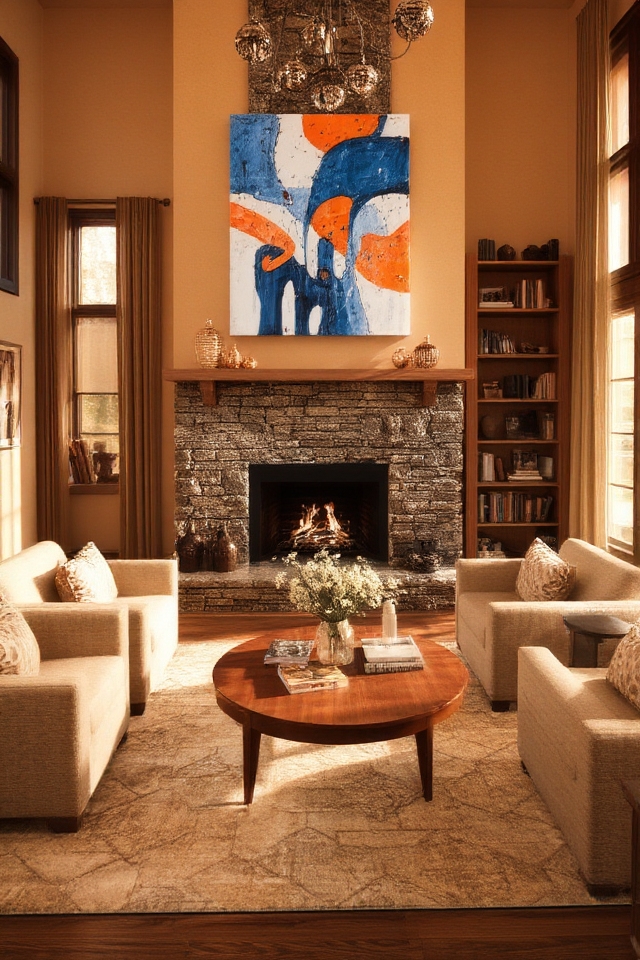 cozy living room focal point
