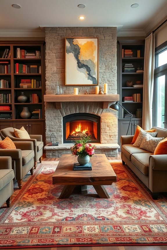 cozy living room focal point