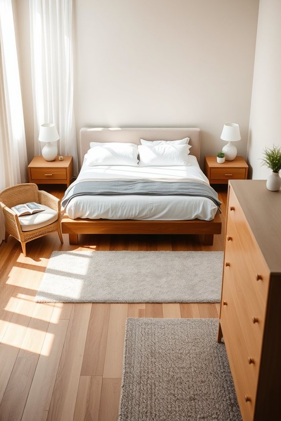 cozy minimalist bedroom layout