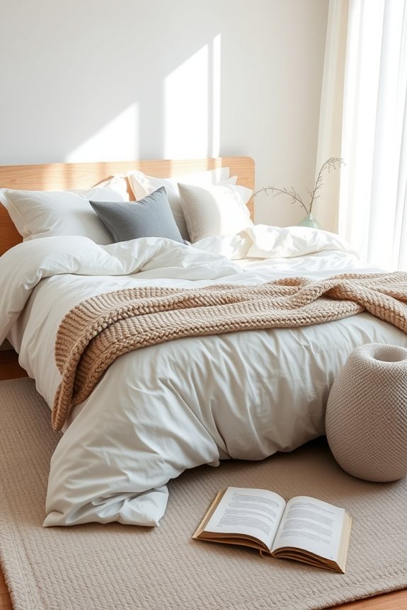 cozy minimalist bedroom textures