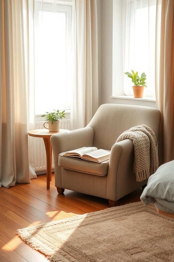 cozy minimalist reading nook