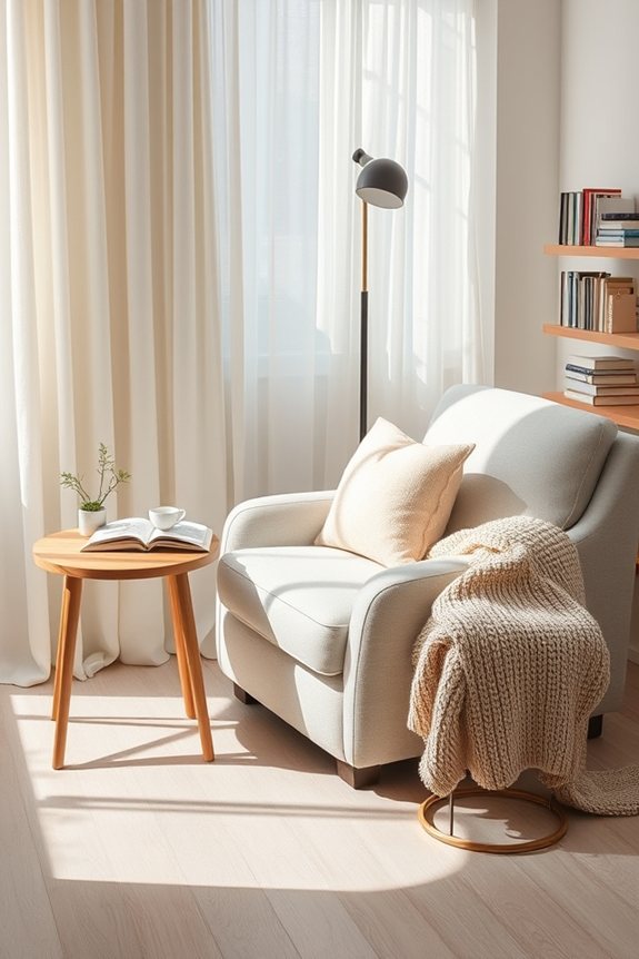 cozy minimalist reading nook