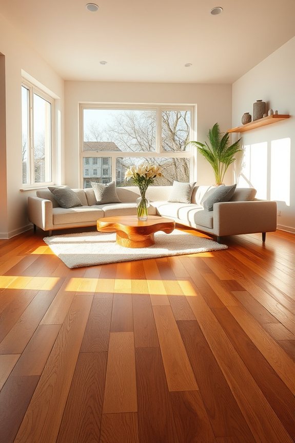 cozy natural wood flooring