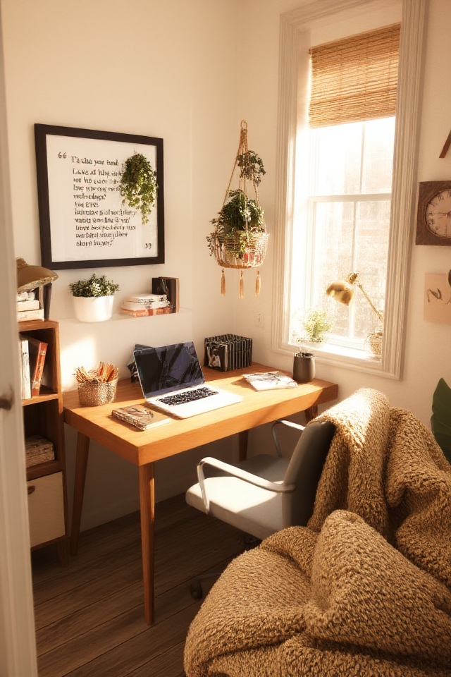 cozy organized study nook