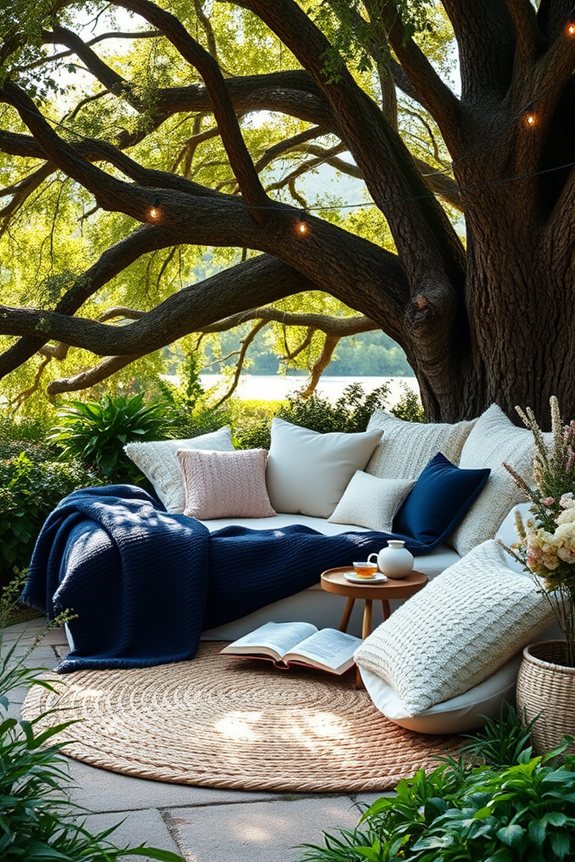 cozy outdoor reading nook
