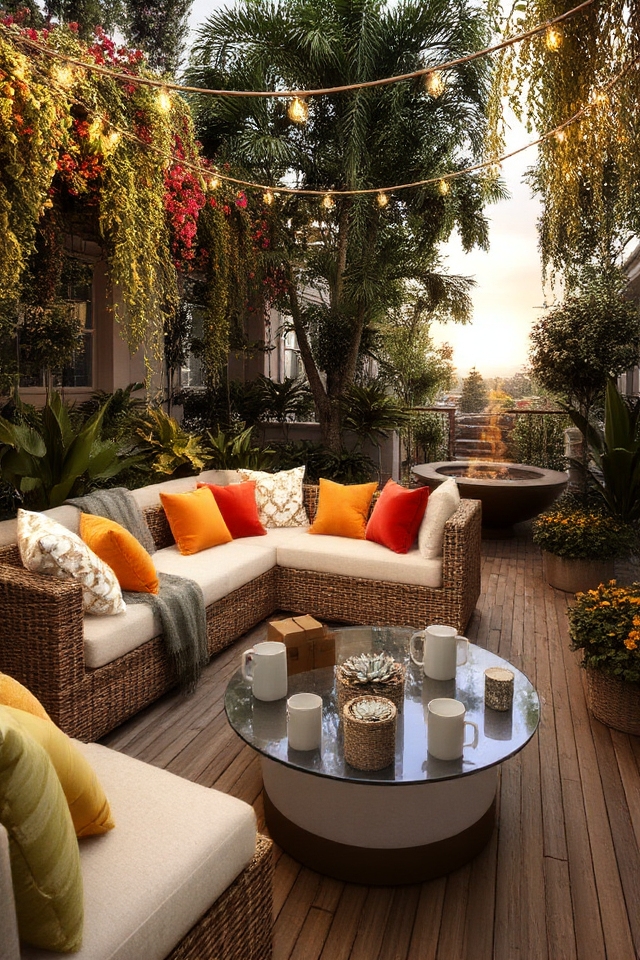cozy outdoor relaxation space